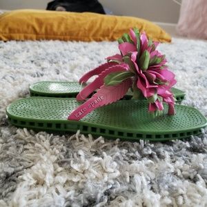 Kate Spade- very rare flower flip flop